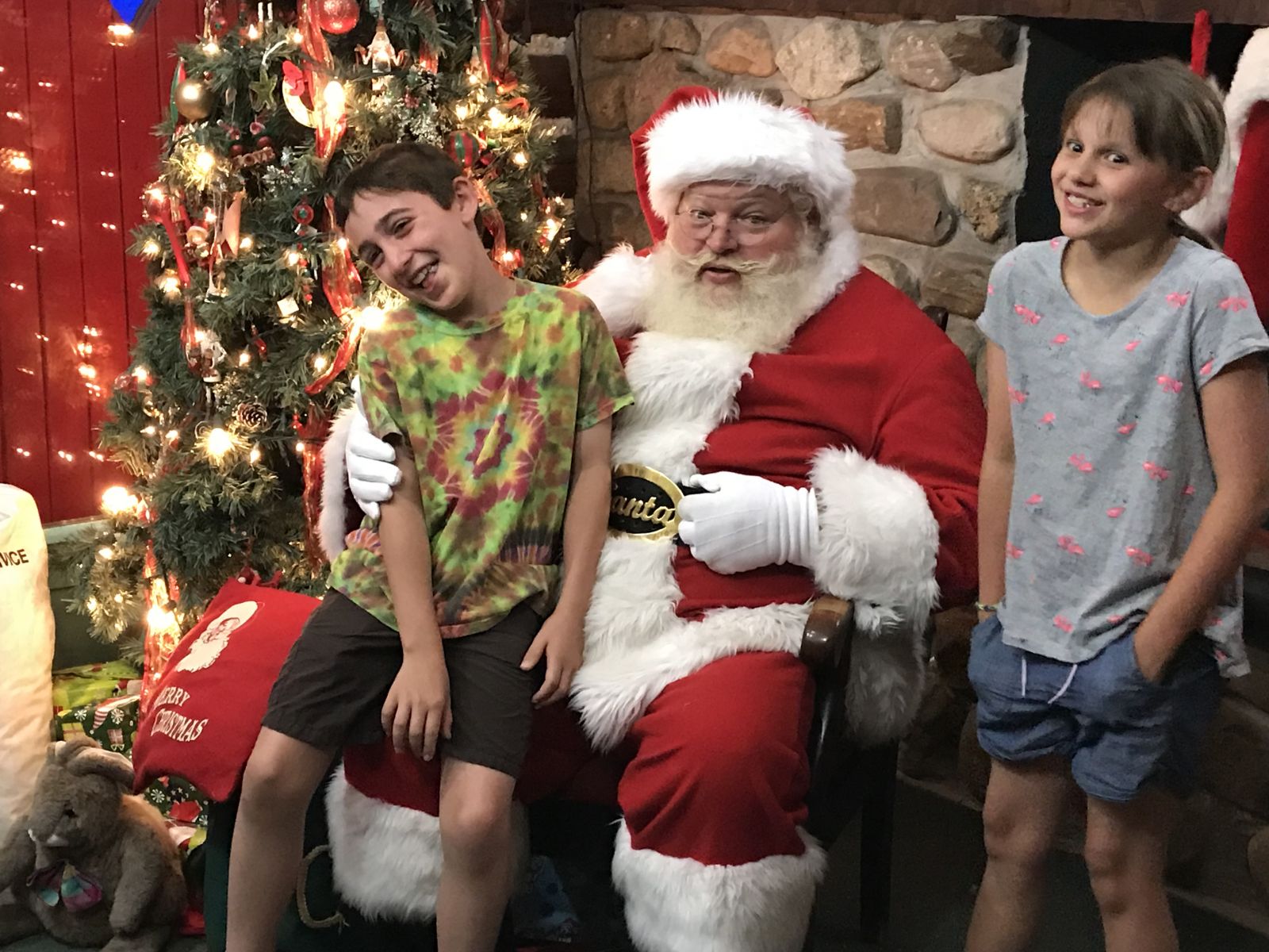 Oh, man, that Santa guy is pretty funny. Now, is my name on the list?