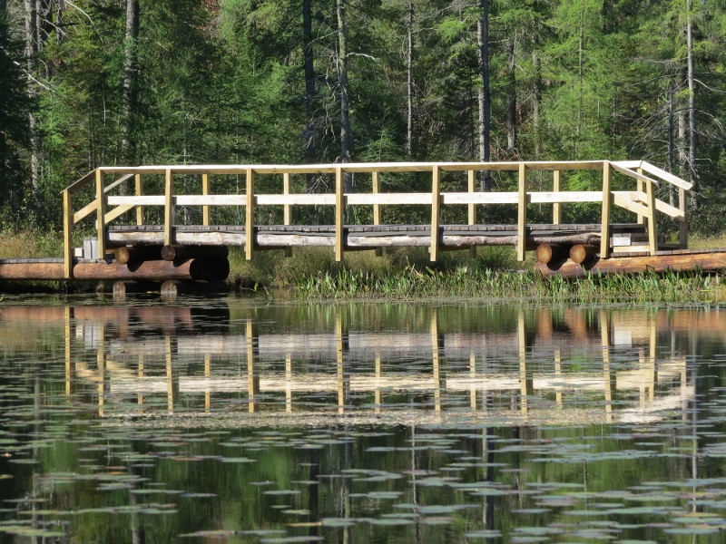 New bridge over the outlet of Massawepie Lake