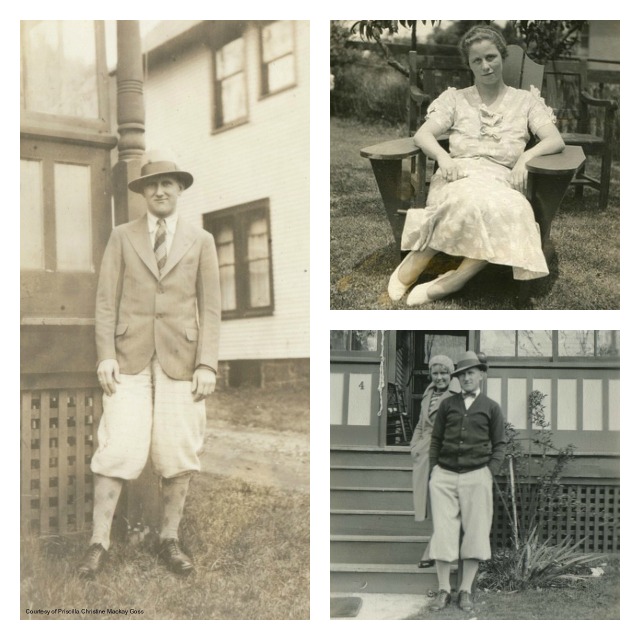 Louis Mackay (left) probably would not have met Helen Jensen (top right) if they were not both drawn to Saranac Lake at the same time (bottom, left) Lou with his friend Priscilla