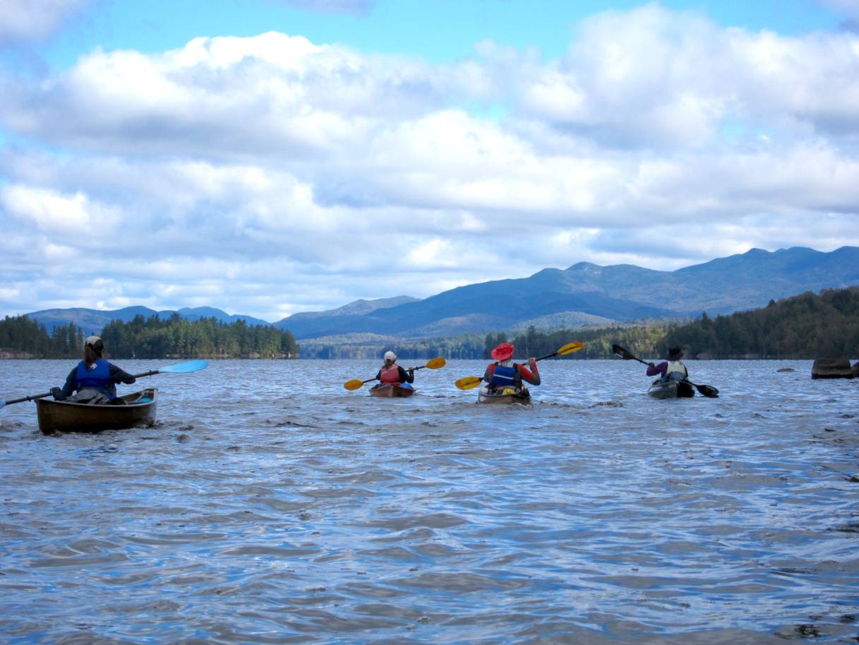 Paddling across Long Lake. (Photo courtesy of Al)