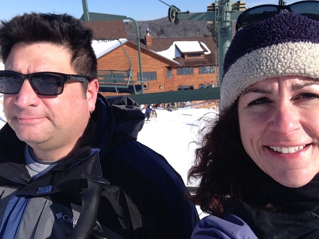 I got on my first lift of the day - without any mishaps! (I may be a bit more excited about this fact than Greg is... I got on my first lift of the day - without any mishaps! (I may be a bit more excited about this fact than Greg is...