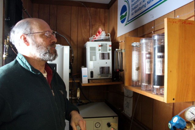 Rich checks the air scrubbers in the base lodge.