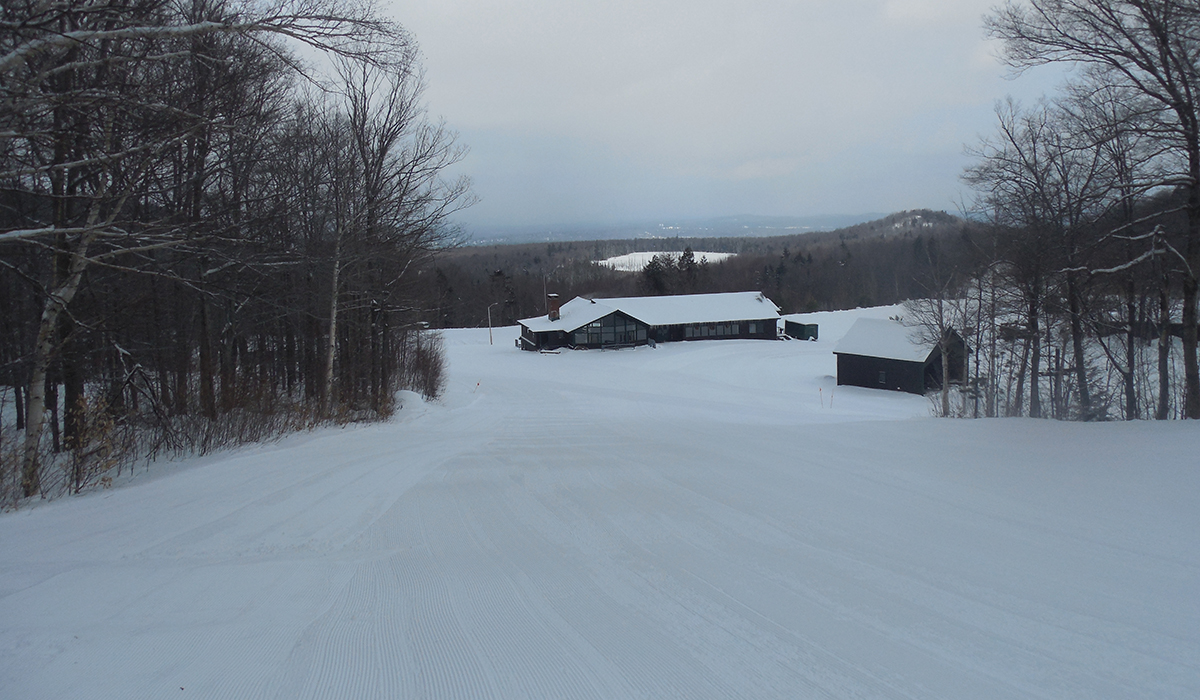 View of Big Tupper's base lodge from the bottom of 5