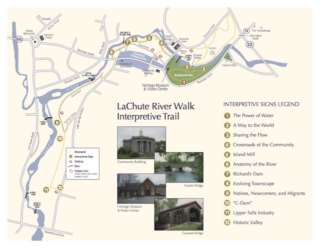 There are twelve signboards which tell the story of how water powered history.