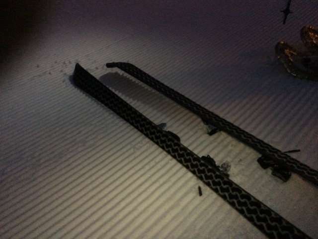 Backcountry skis with skins