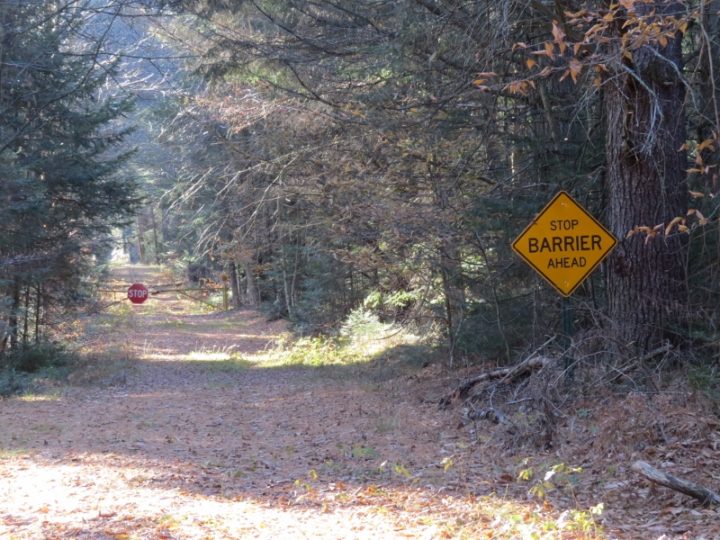 Gate 5 miles in on the trail through Massawepie Mire