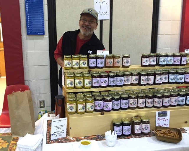 Scott wrapping up my jalapeno mustard