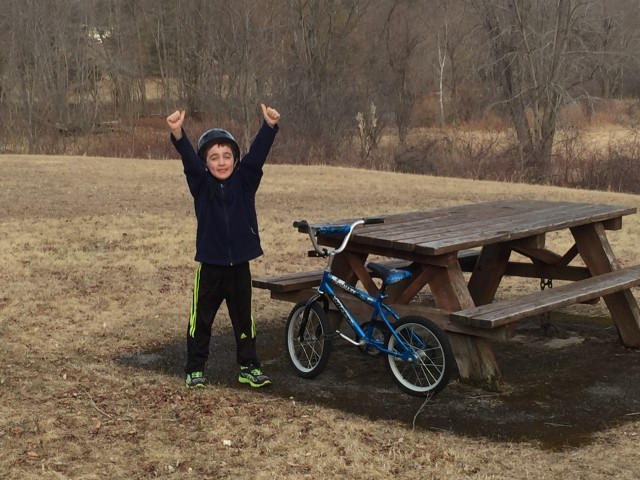 We made it! Half-way through our 3-mile ride and still full of energy!