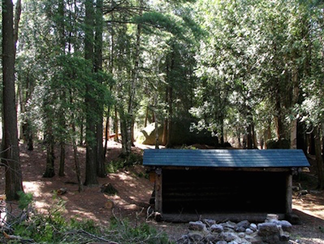 A lean-to now stands where Martha and Fred spent the days and nights of their stay. Courtesy Historic Saranac Lake. A lean-to now stands where Martha and Fred spent the days and nights of their stay. Courtesy Historic Saranac Lake.