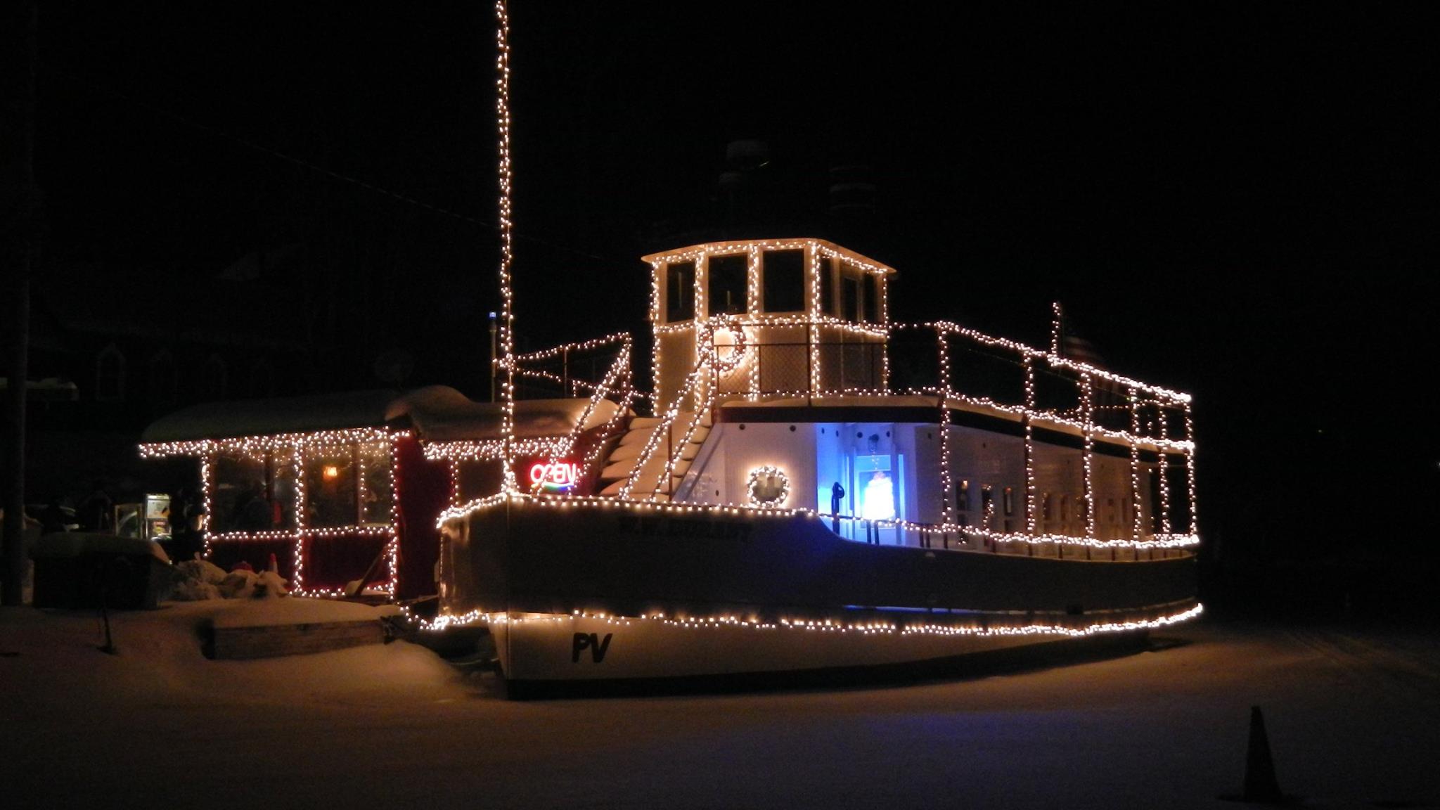 WW Durant Ice Boat at Night