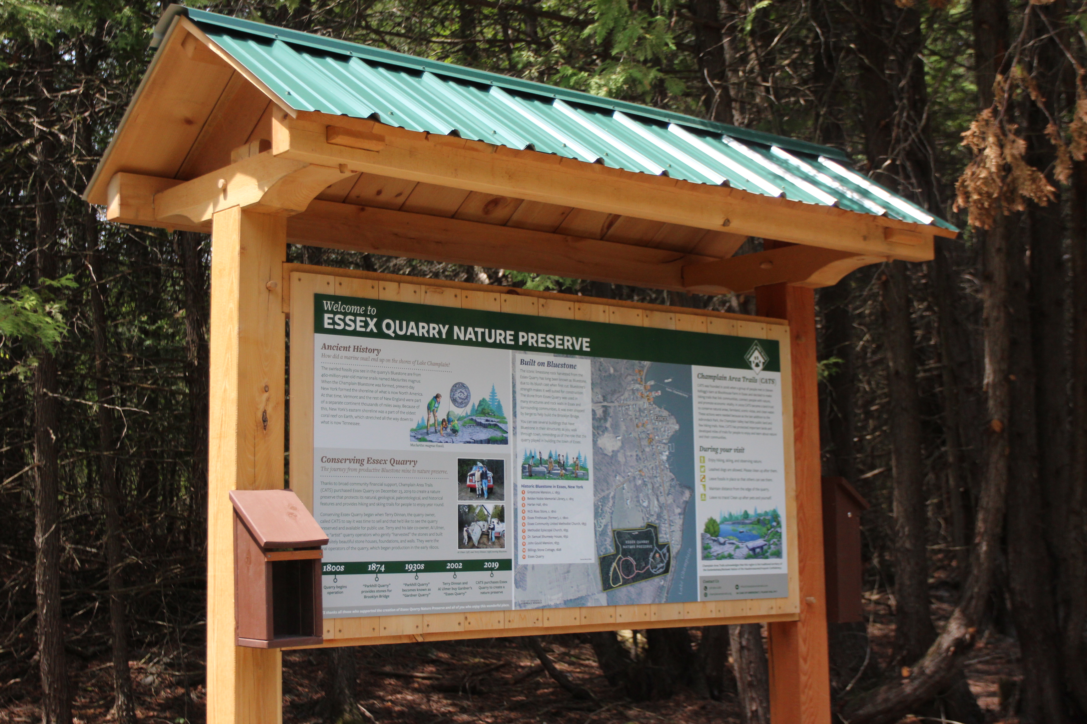 Informational kiosk at trailhead.