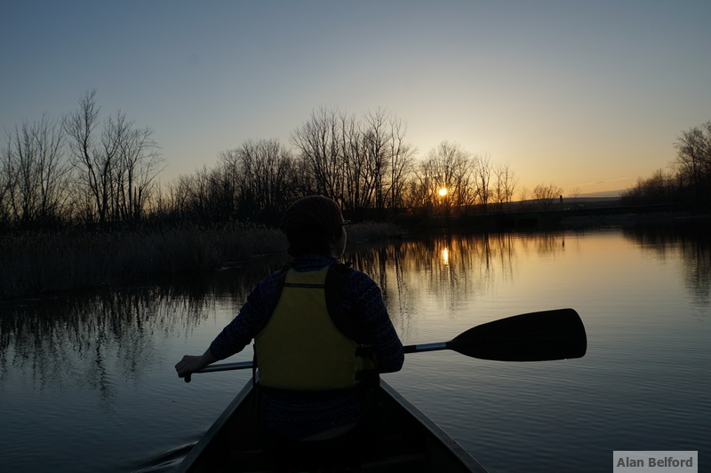 While the current remained slow, the water level was up on this spring paddle with a friend.