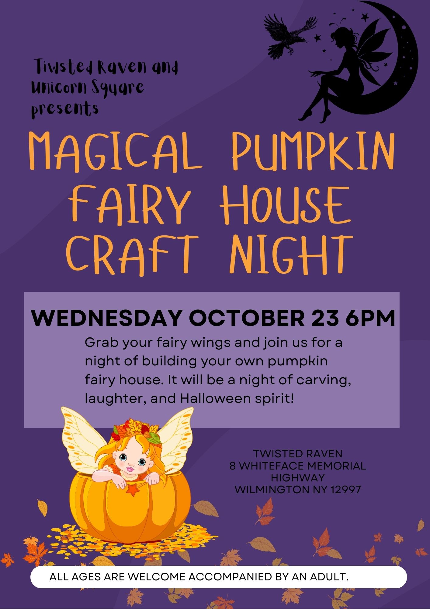 Pumpkin Fairy House event poster