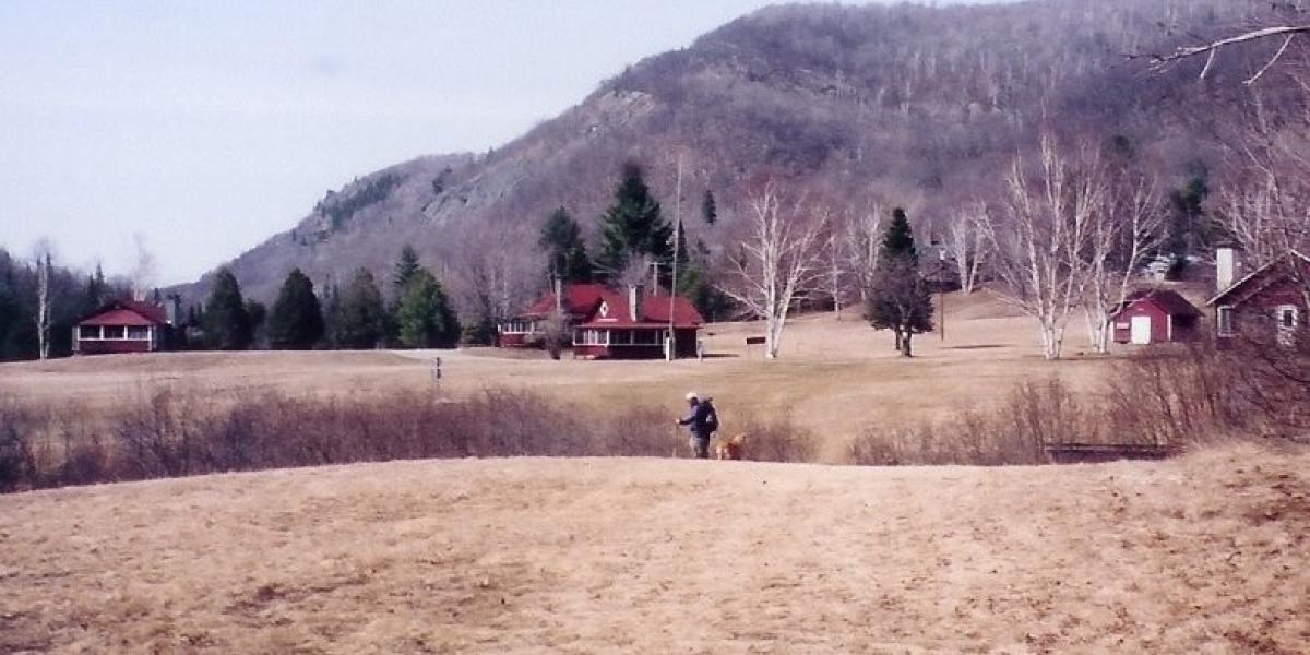 Field at the trailhead to Kings Flow / Puffer Pond loop