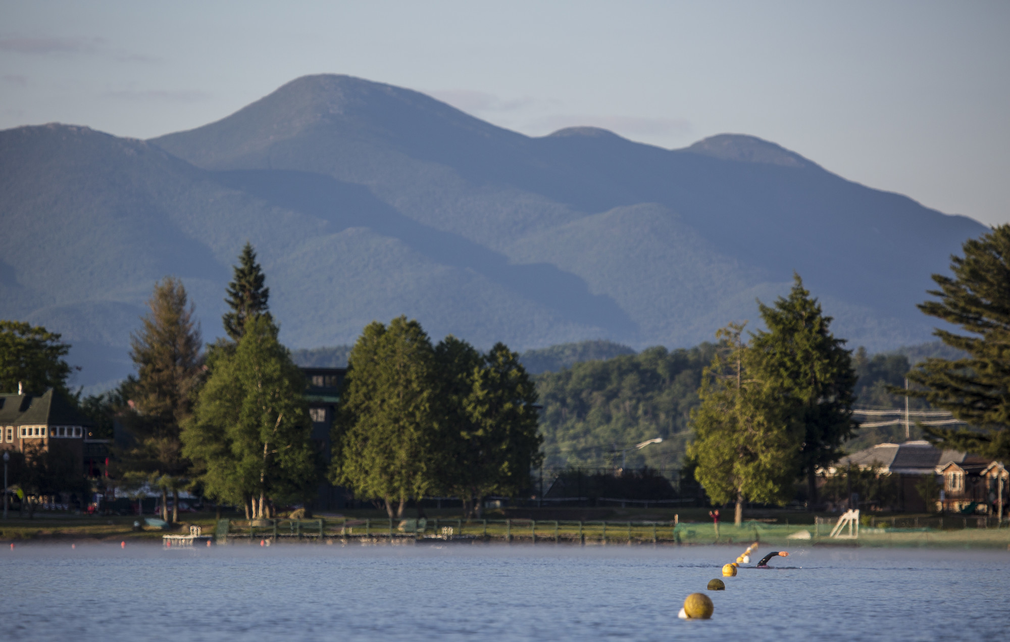 swimming on mirror lake