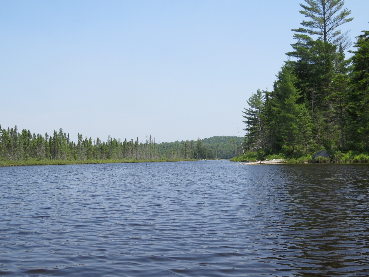 Heading toward the outlet of Mud Pond