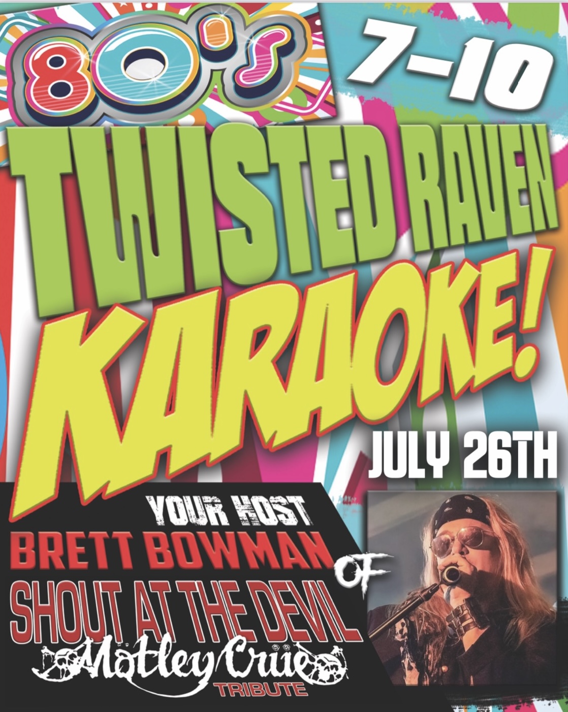 Twisted Raven 80s Karaoke Party Poster