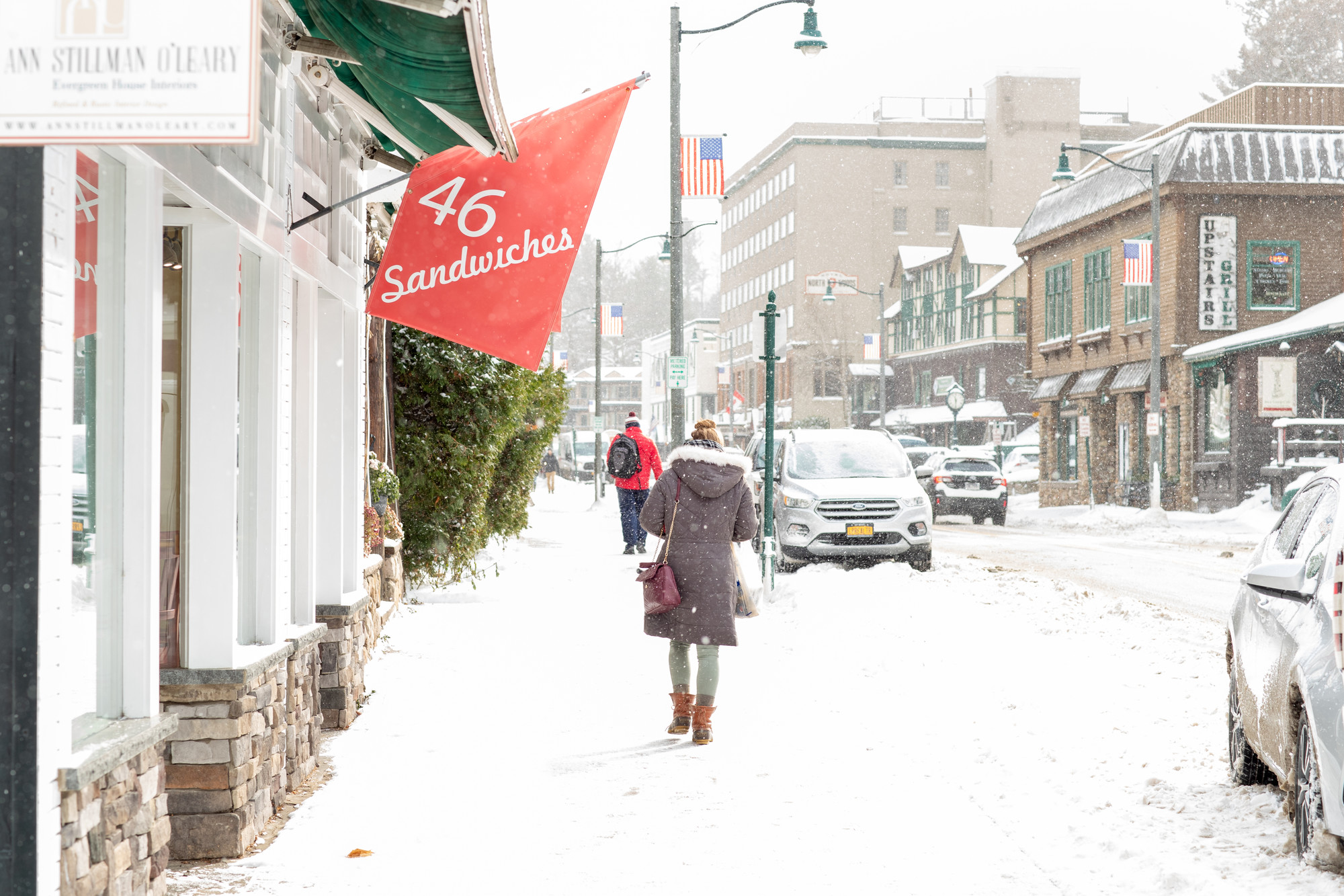 Snowy Main Street Lake Placid