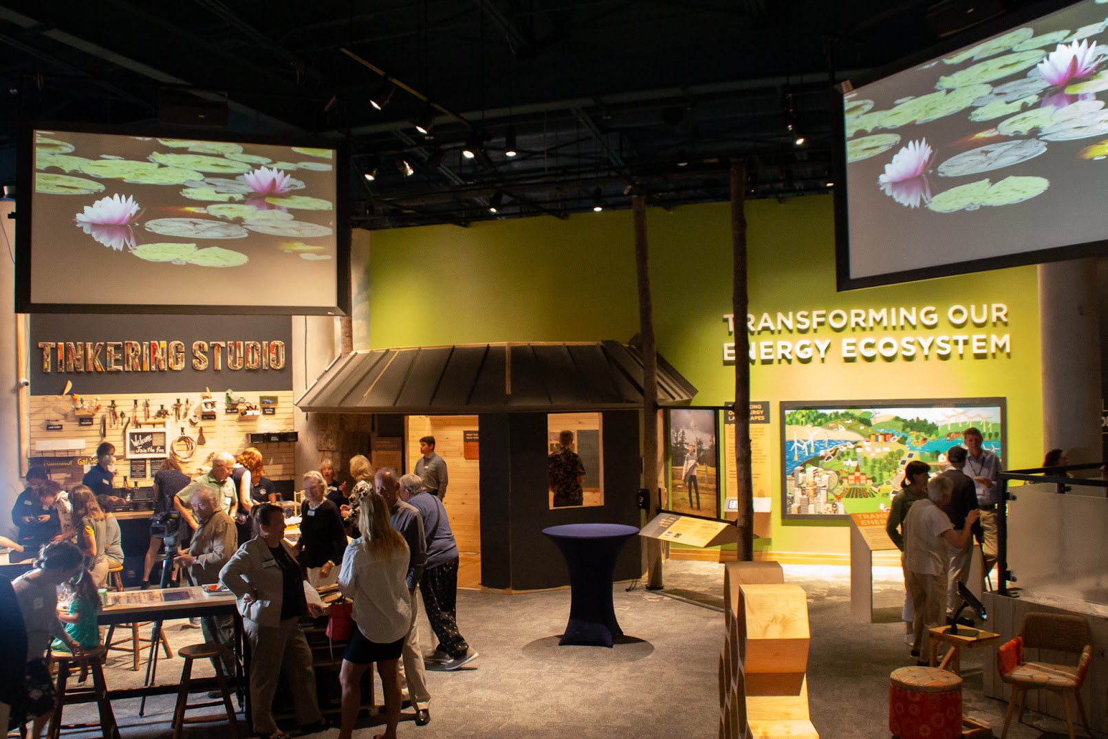 A view of the Climate Solutions exhibition at The Wild Center in Tupper Lake NY.