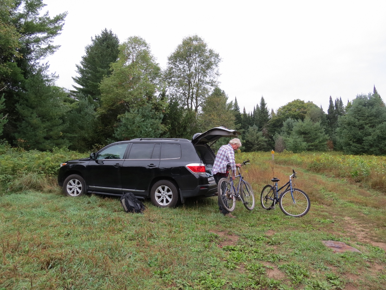 Taking the bikes out of the car