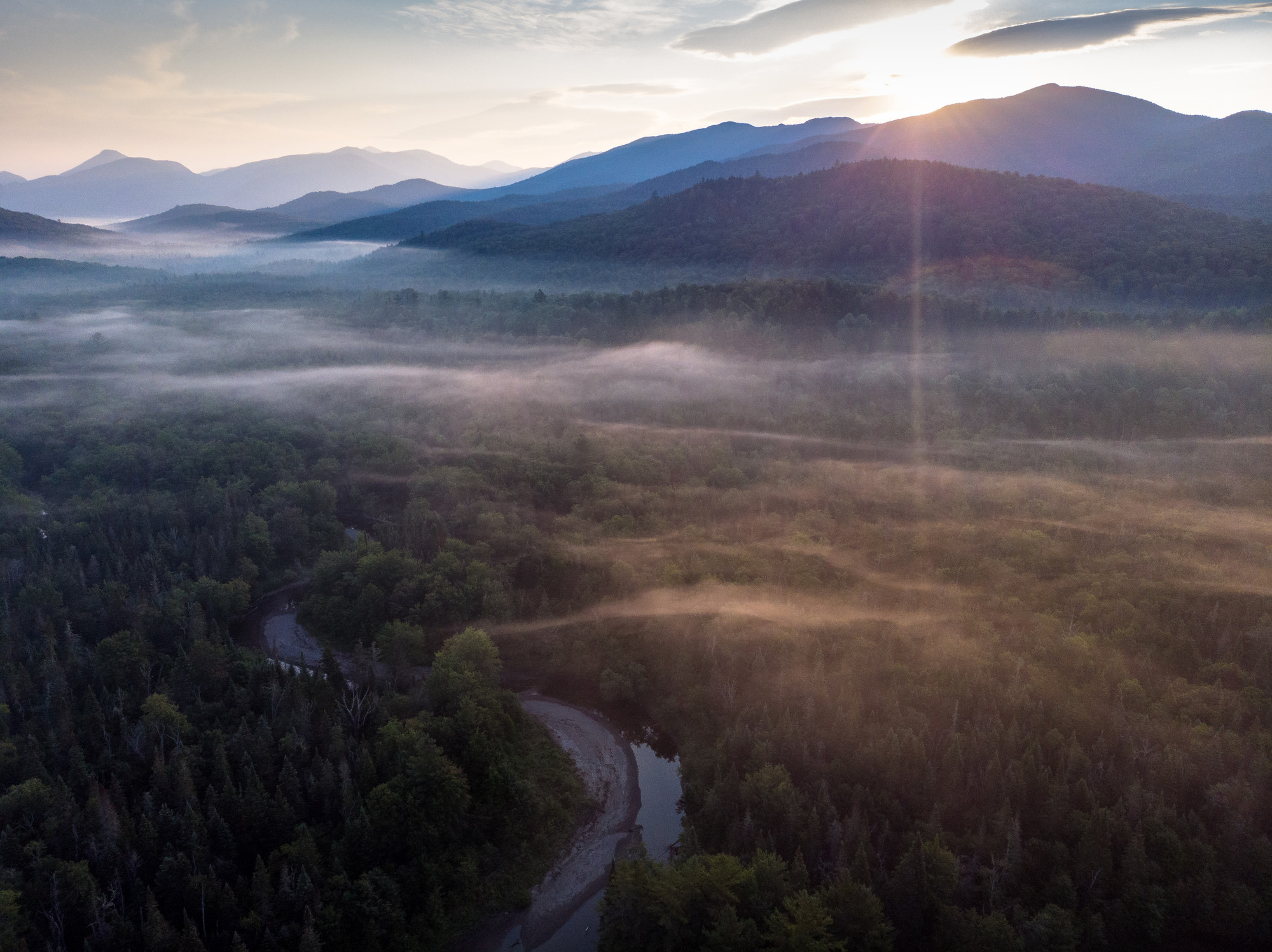View of the sunrise over the Opalescent 