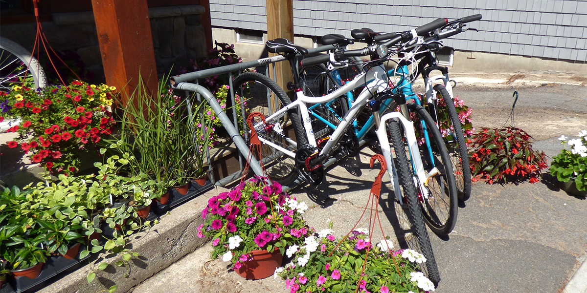 Test Riding Bikes at Pedals & Petals