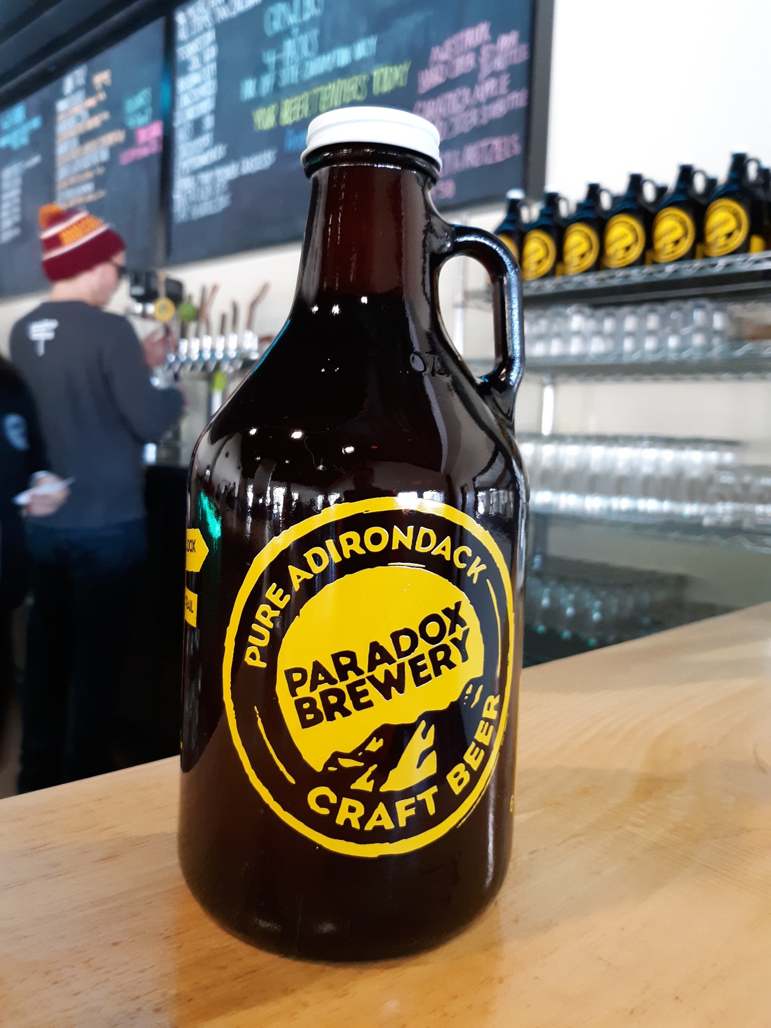 Paradox Brewery offers growlers to take home.