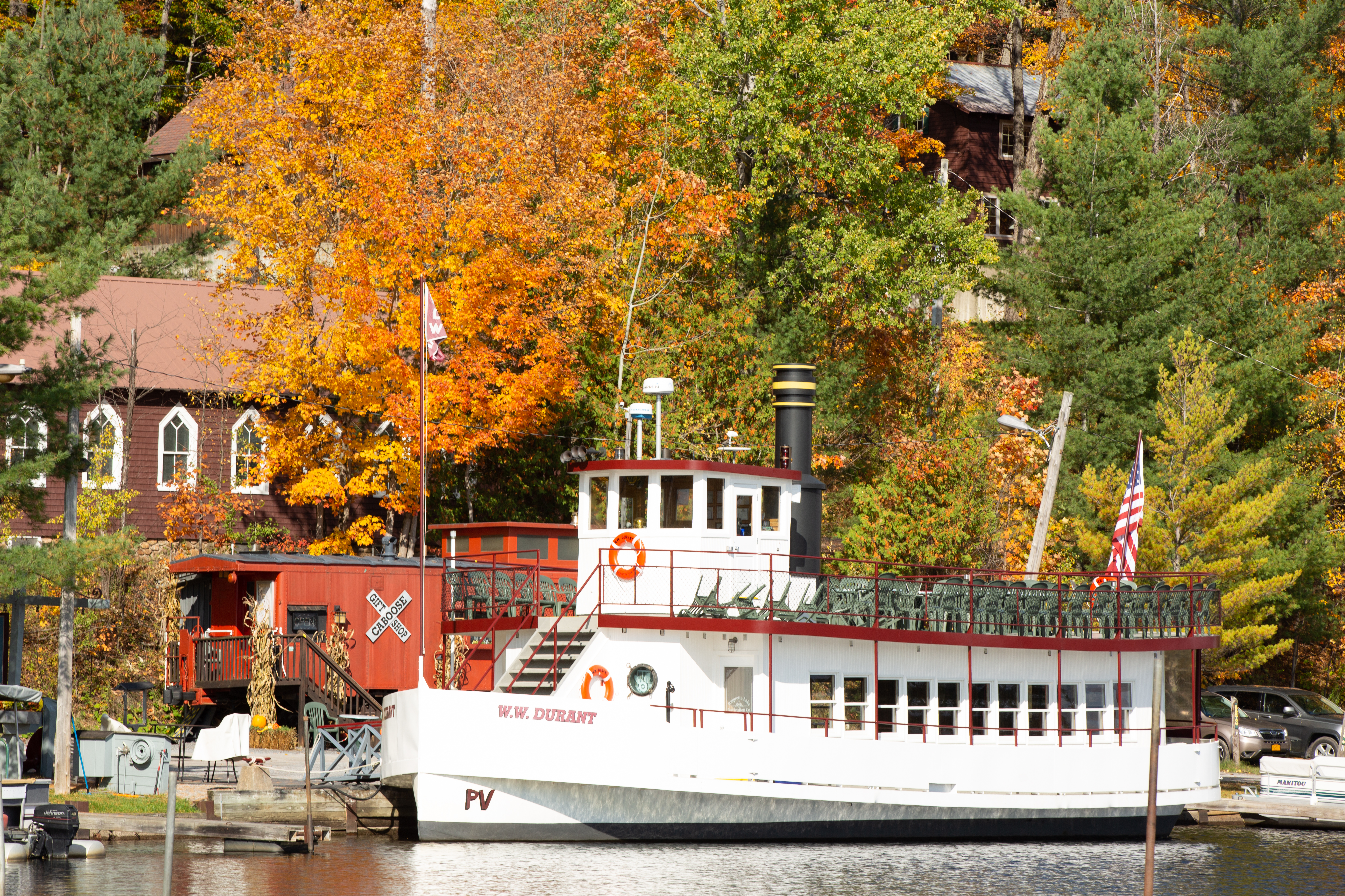 Fall foliage surrounds the W.W. Durant