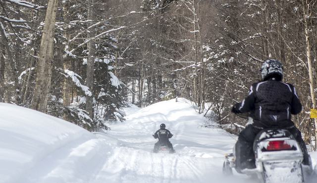 Snowmobiling in Speculator.