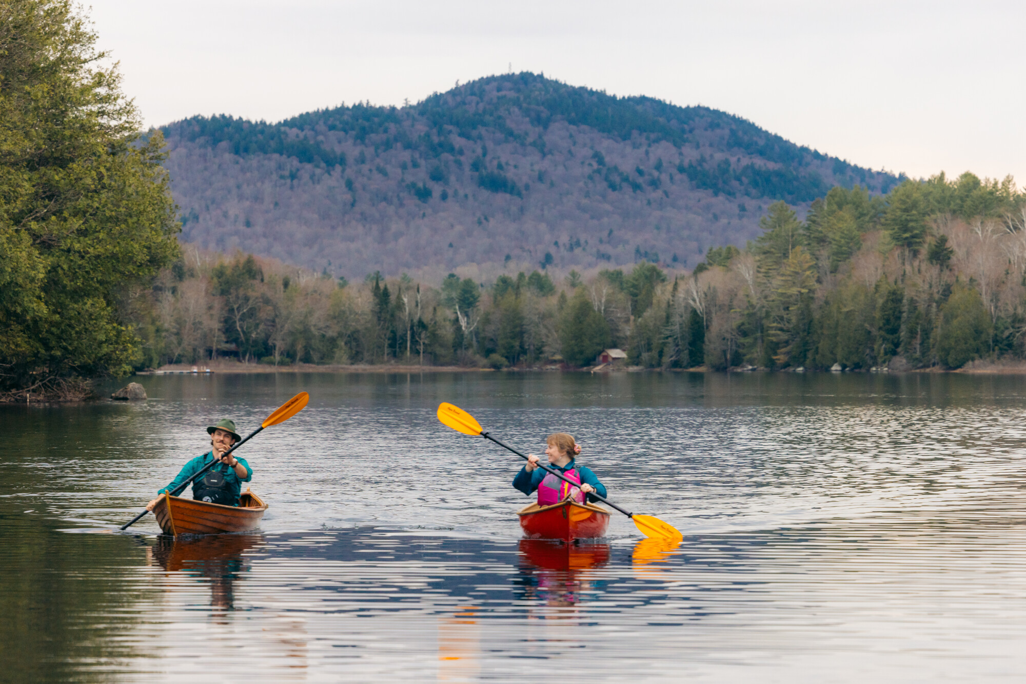 Two pack canoers on the water