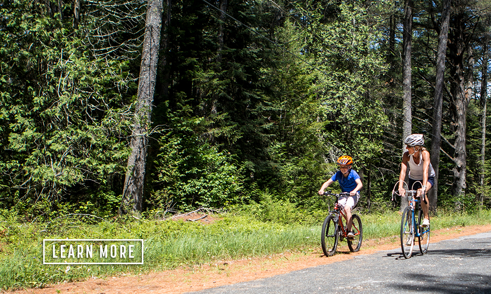 Cycling the roads of the Adirondack Hub is the perfect family activity. 