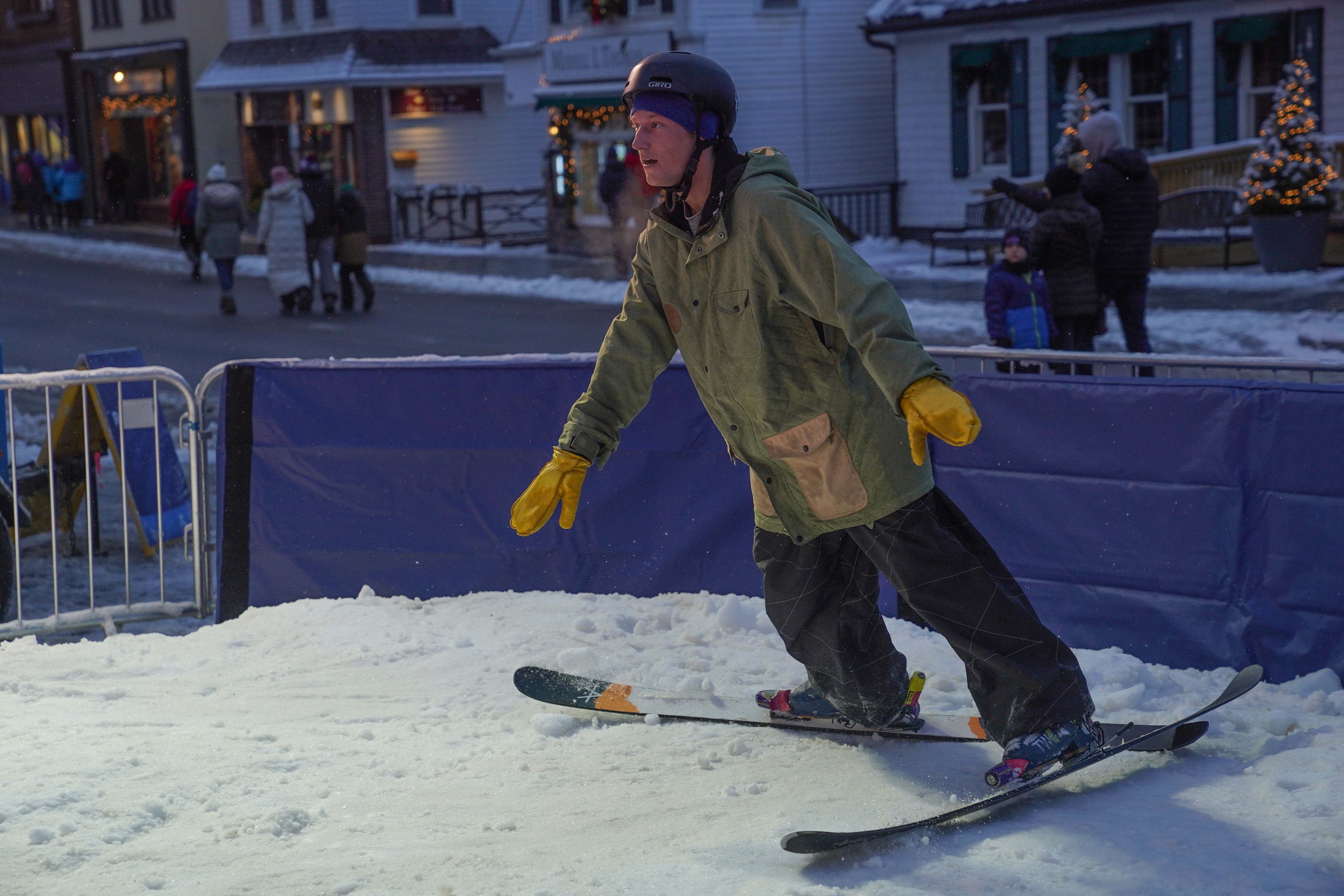 Rail Jam at the Lake Placid 2023 FISU Game Festival on Main Street in Lake Placid