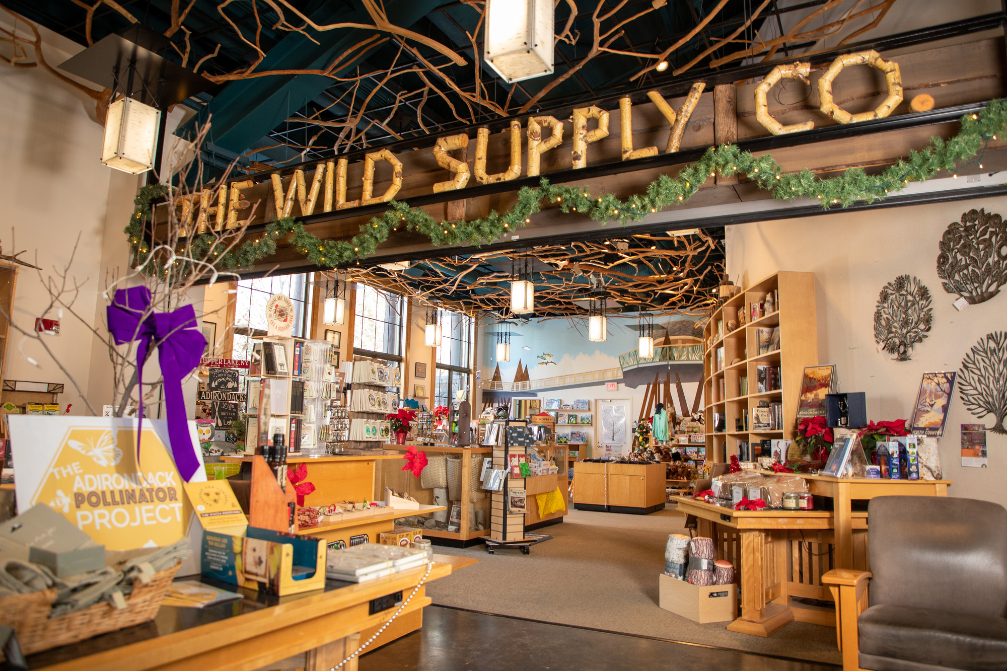A colorful gift shop interior at a natural science museum. 
