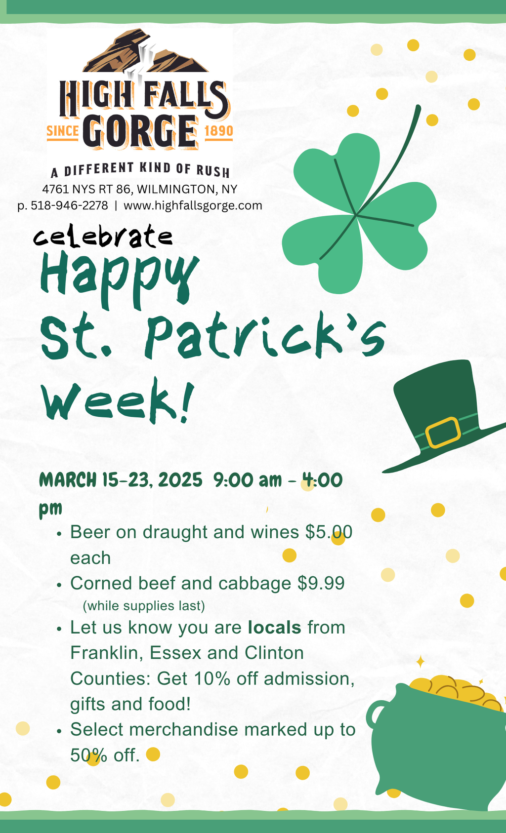 St. Patrick's Week flyer