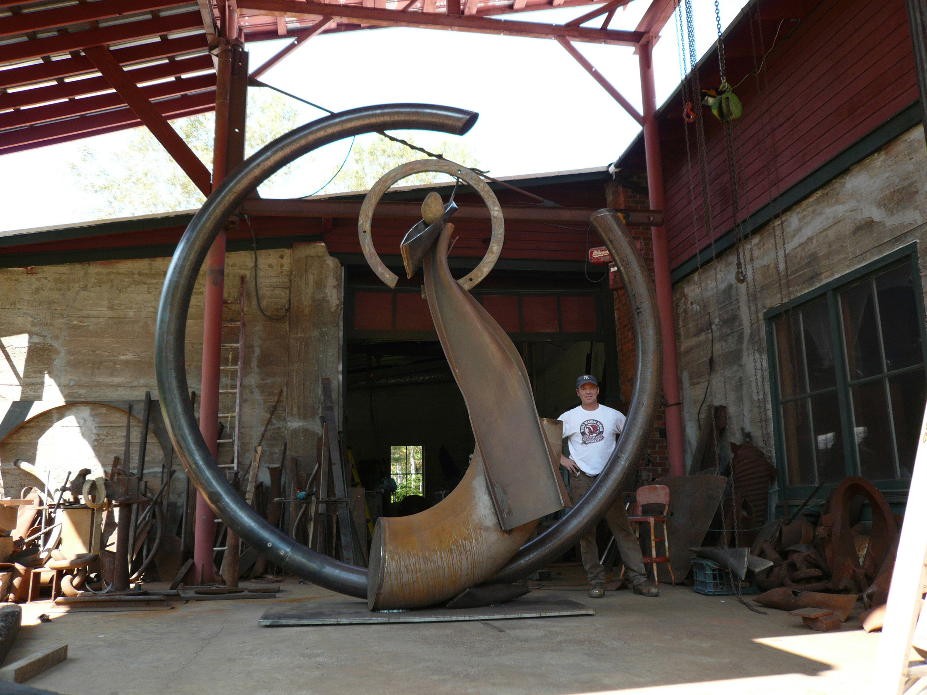 The large interiors of the old lumber buildings are large enough for John's vision.