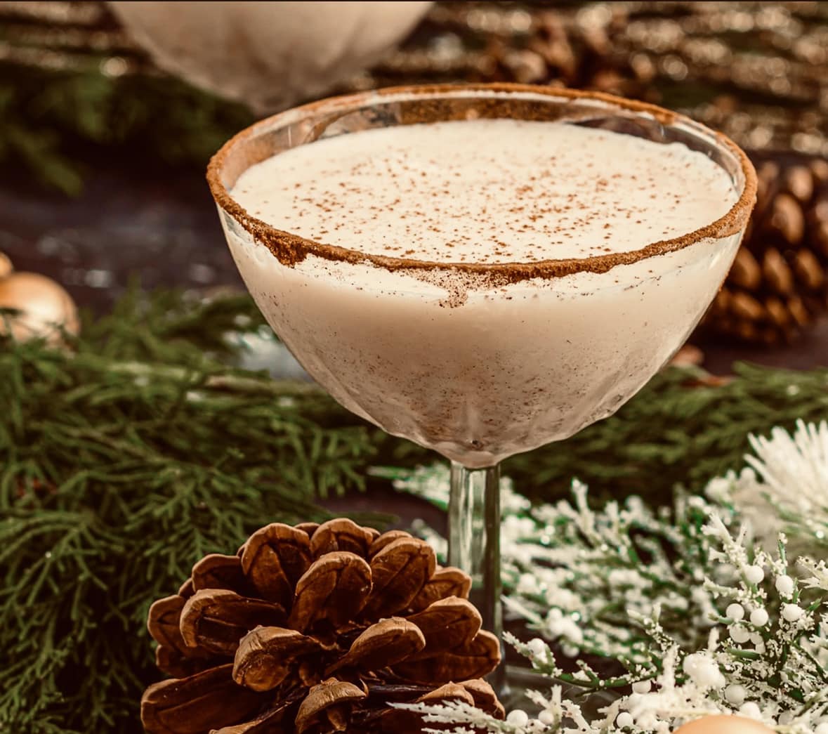 A wintry cocktail made by the tavern at The Deer's Head Inn