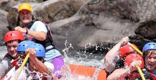 Rafting through whitewater on the Hudson River