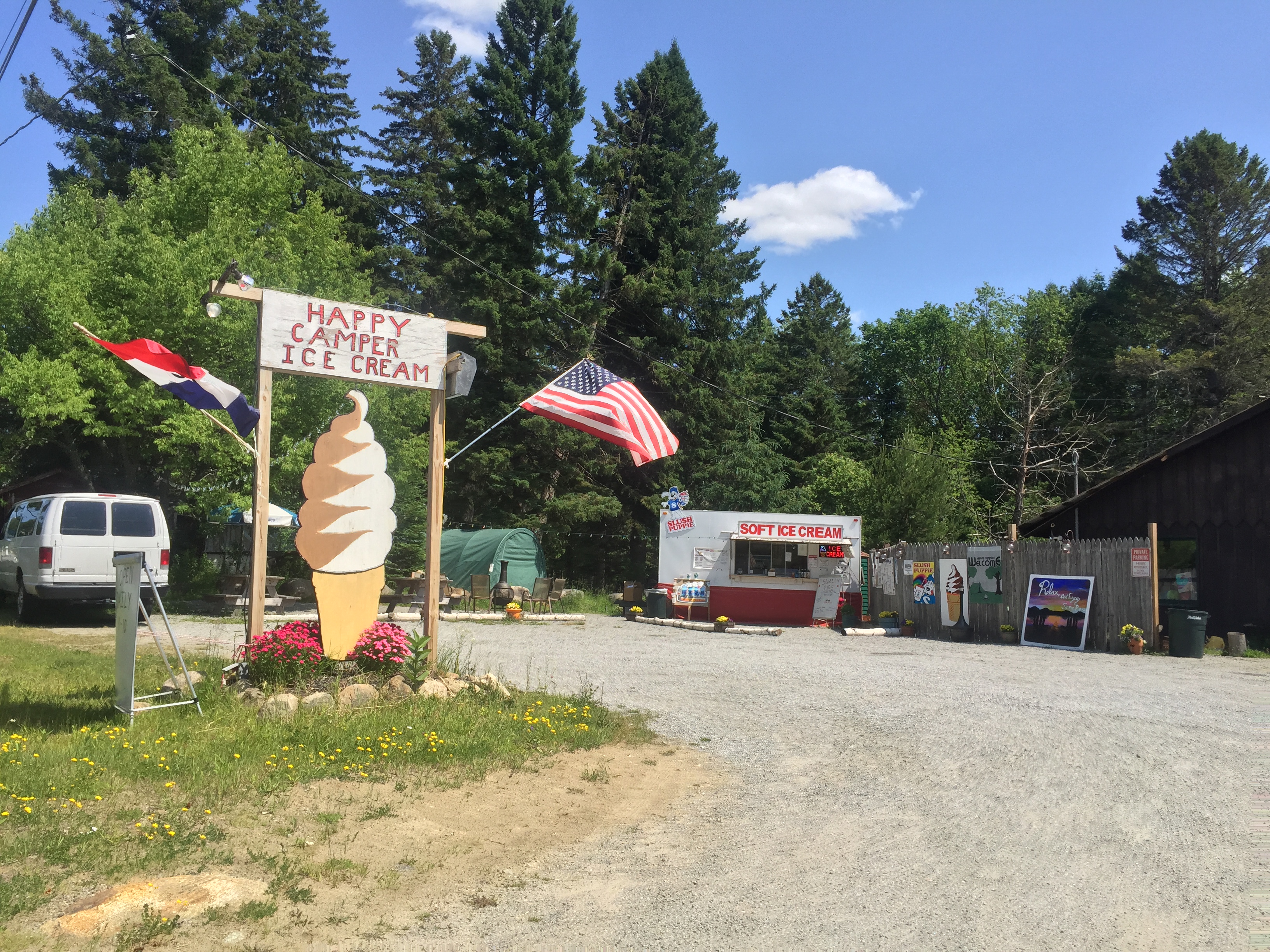 Happy Camper - don't drive by this sign. Really.