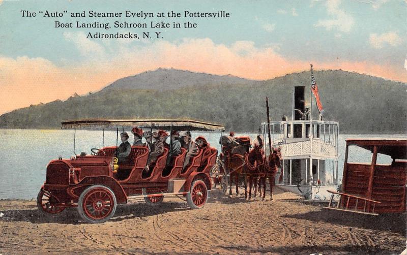 The steamer "Evelyn" docked on Schroon Lake.