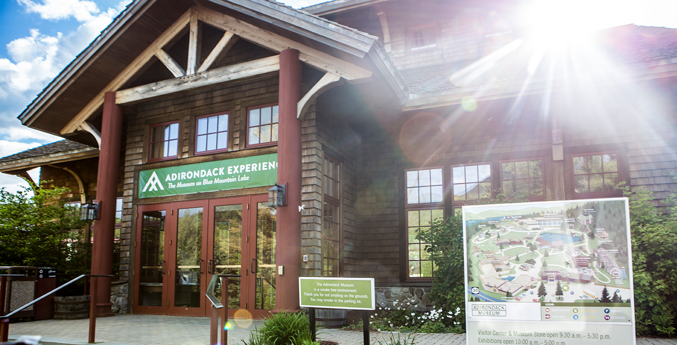 The exterior of the Adirondack Experience, the Museum on Blue Mountain Lake.