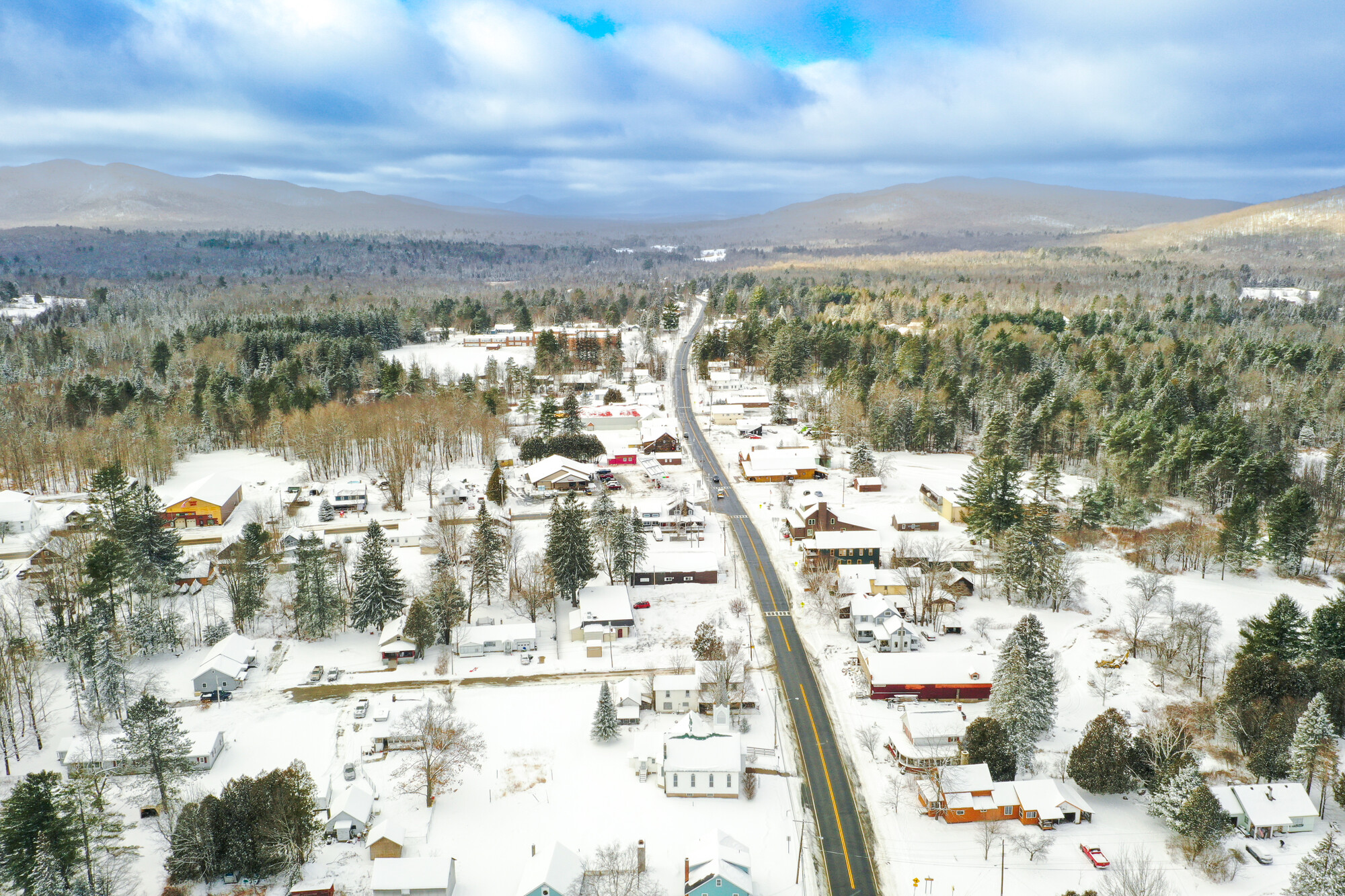 an aerial view of indian lake.