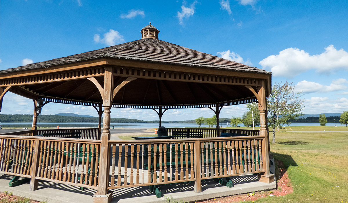 The gazebo at the Tupper Lake Municipal Park.