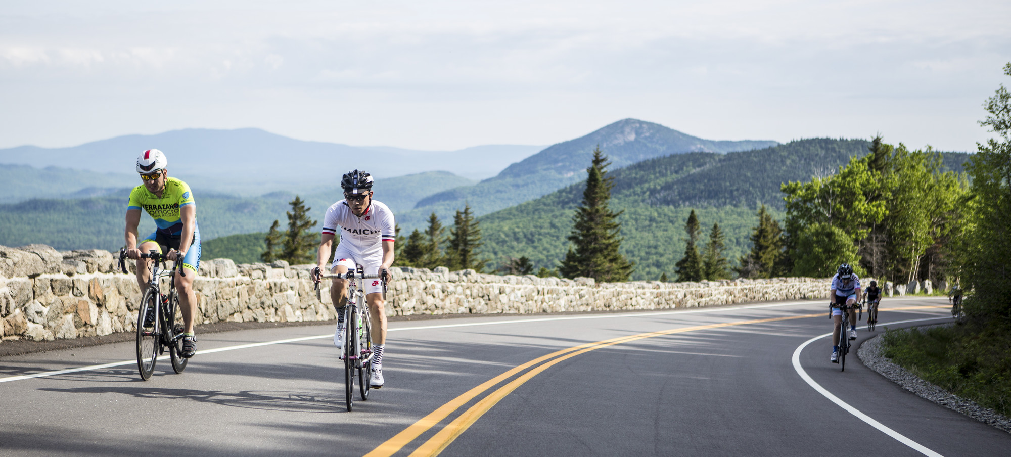 Whitefaec Mountain Uphill Bike Race racers going up the toll road