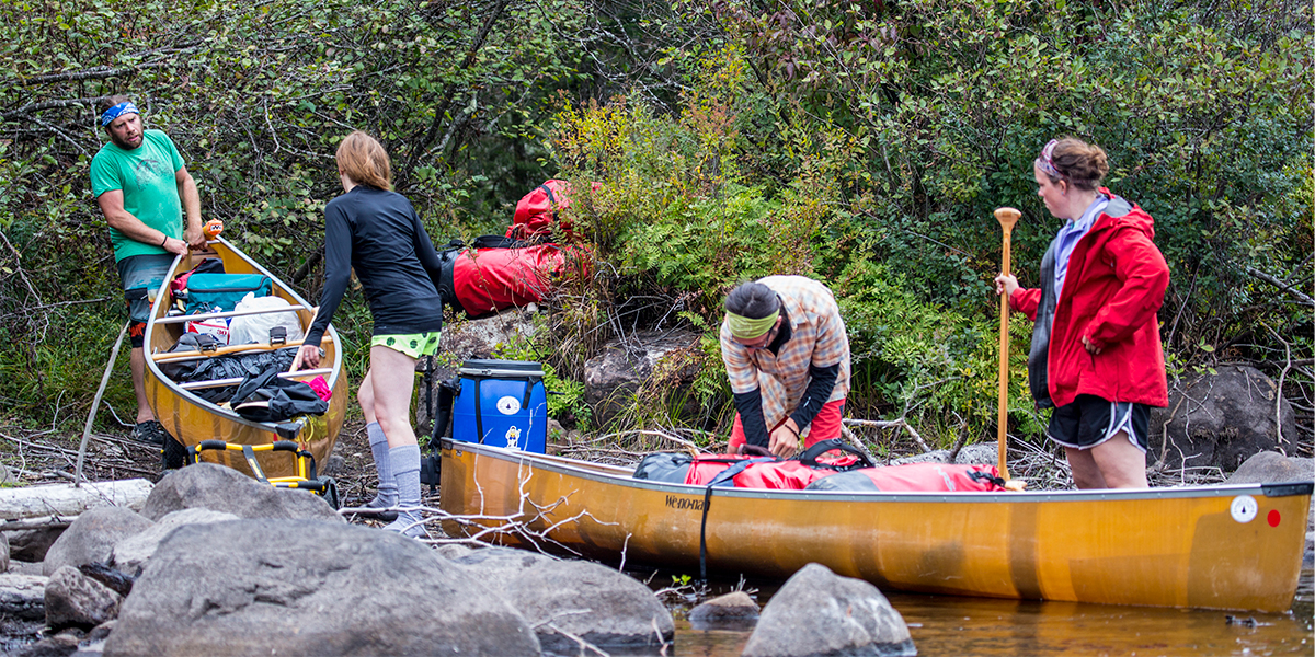 Portaging along the 90-Miler Route