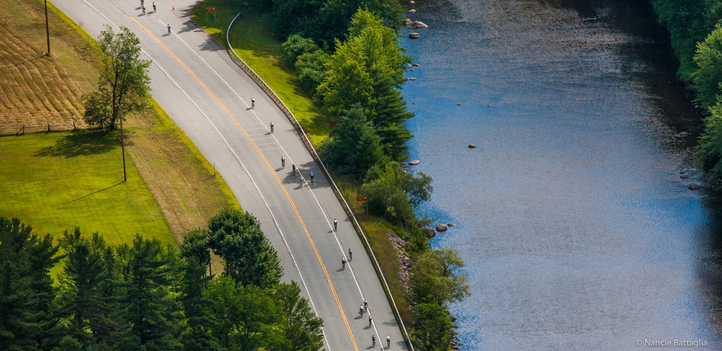 Ride for the river from above.