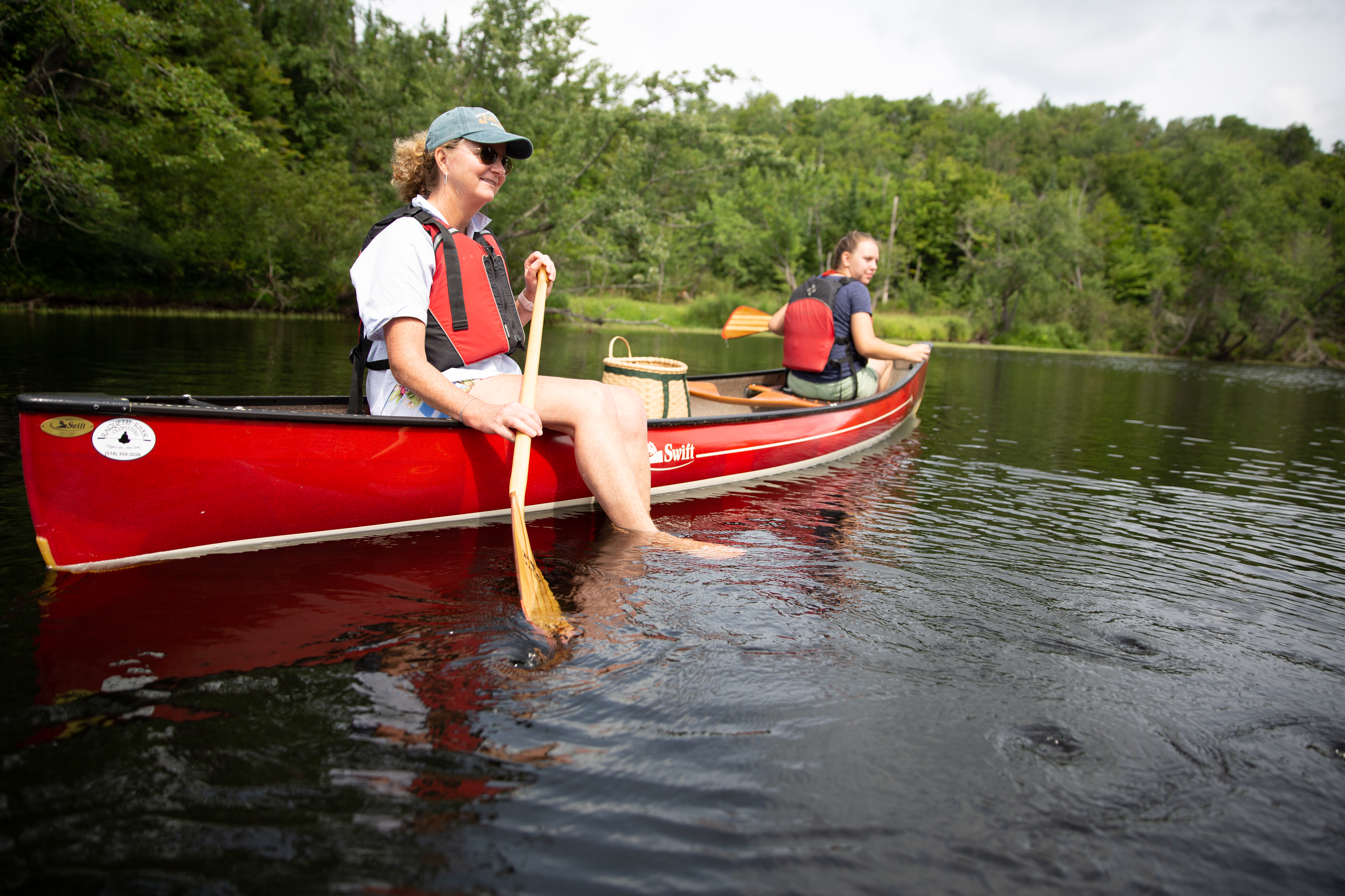 Paddling down the Raquette.