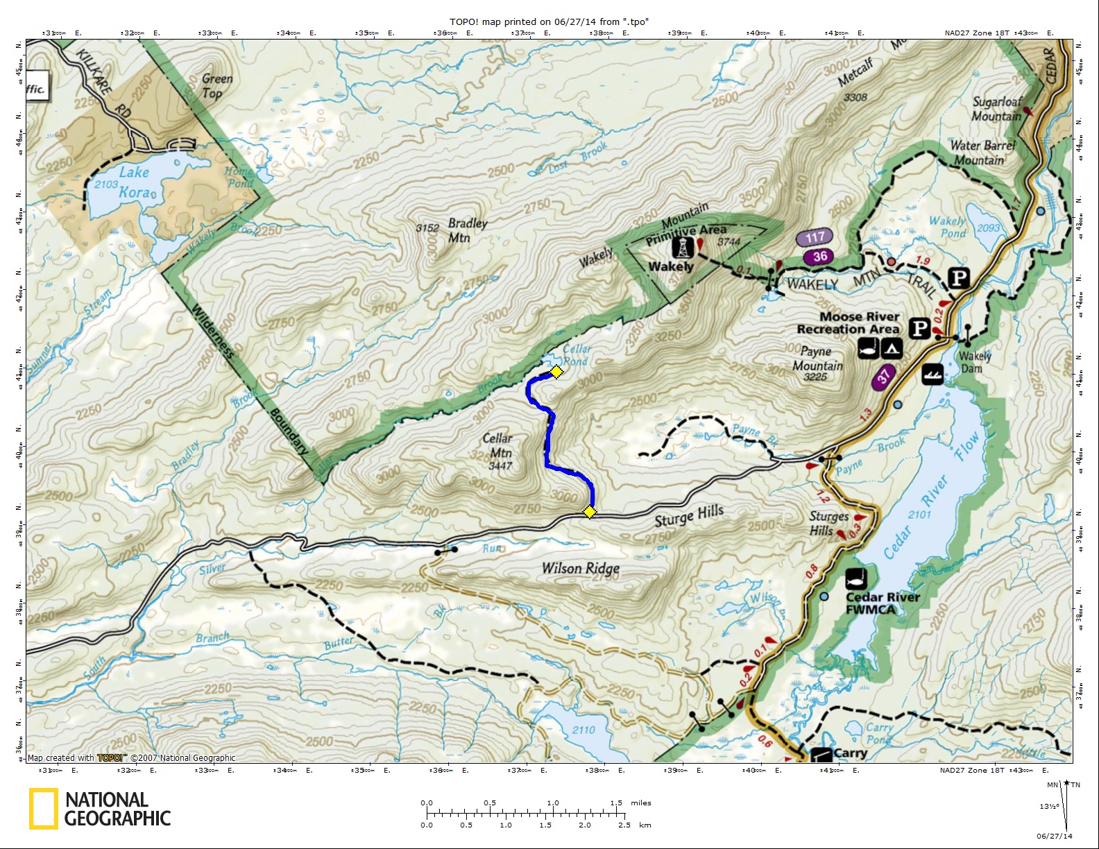 Cellar Pond Map