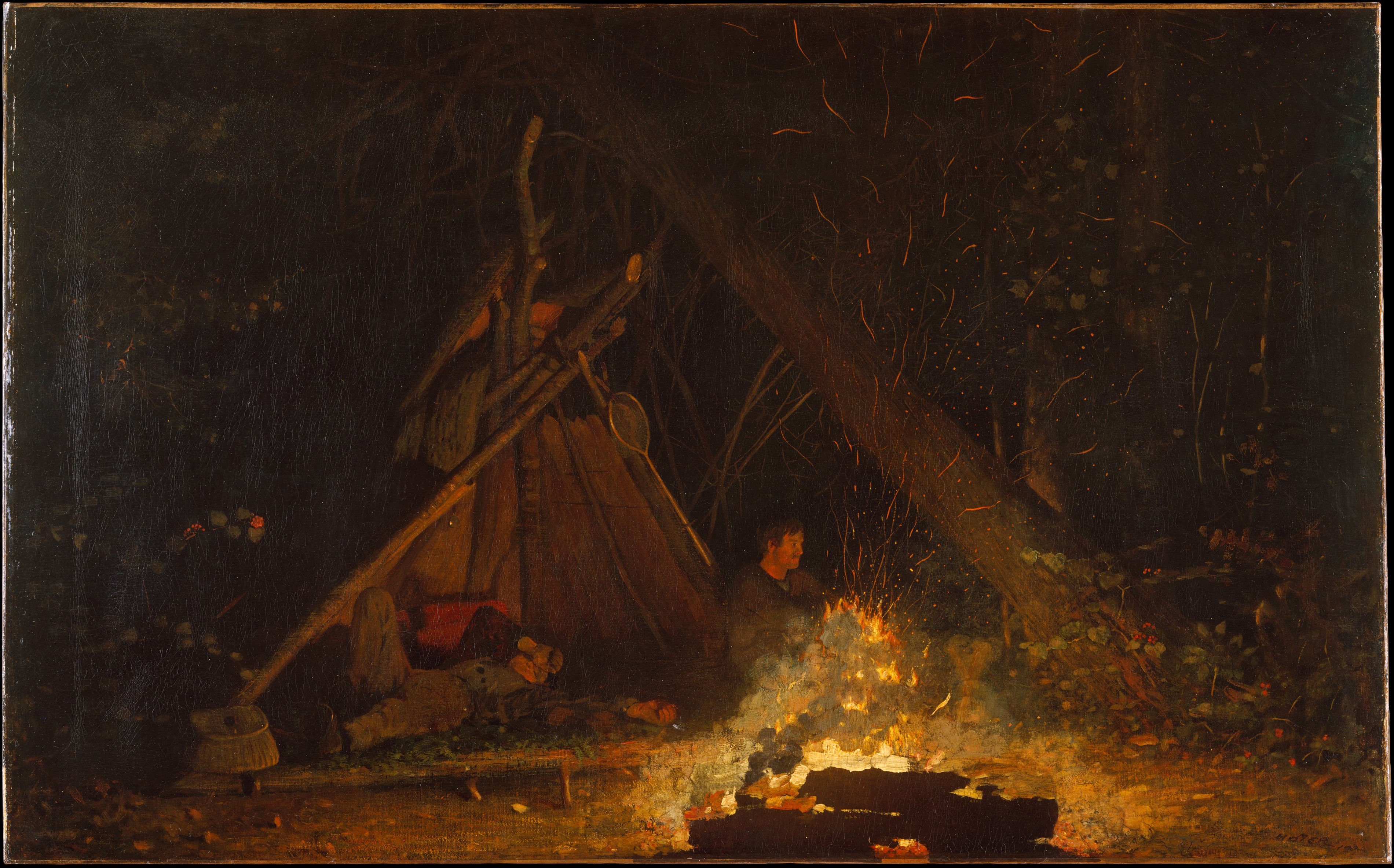 Camp Fire, 1880. Winslow Homer. Courtesy Metropolitan Museum of Art, in public domain.