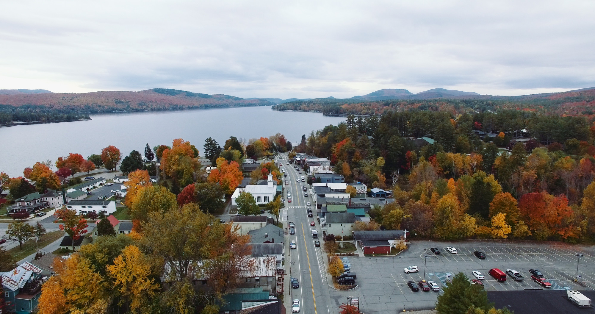 Aerial View of Main St Schroon Lake