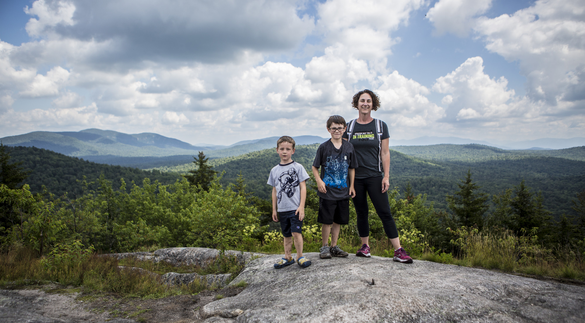 A family on top of Coney Mountain.